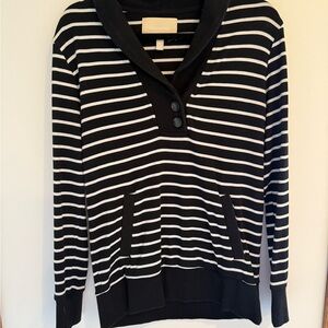Banana Republic Black and White V-Neck Sweater